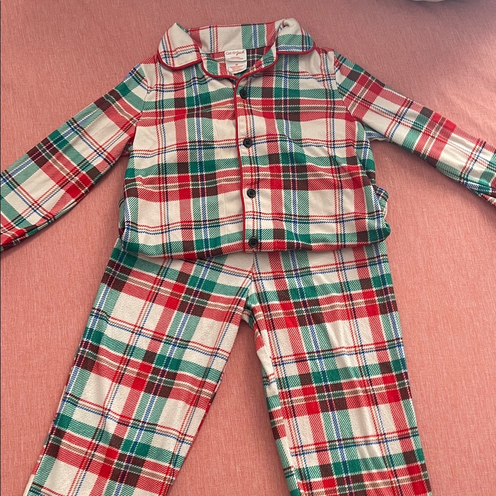 Cat & Jack Plaid Pajama Set - Red, Green, White